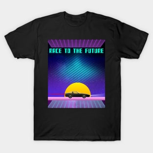 Race to the Future 80s Retro Neon Arcade Design T-Shirt